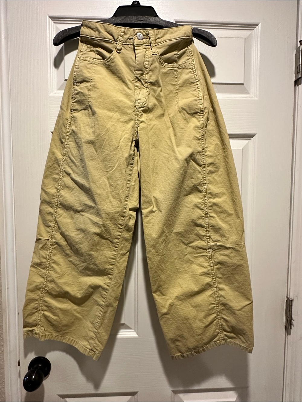 Pilcro / Anthro Wide-Leg Chinos in Light Tan